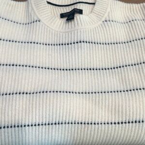 Banana Republic Men's Sweater in White with Black Stripes